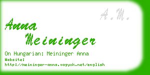 anna meininger business card